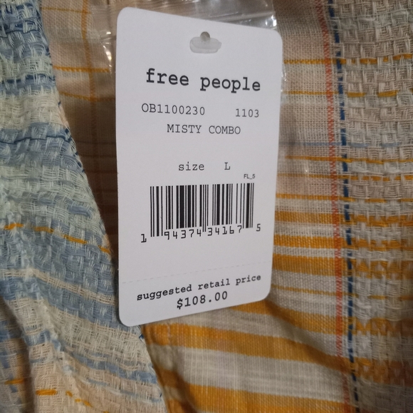 𝅺NWT Free People Maldives Surplice Wrap  Top Misty Size Large - Picture 10 of 10